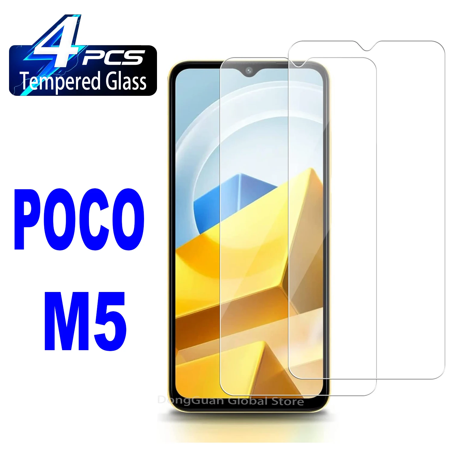 

2/4Pcs Tempered Glass For Poco M5 X3 NFC X5 Pro Poco X4 Pro F4 GT 5G C40 C50 C65 Screen Protector Glass Film