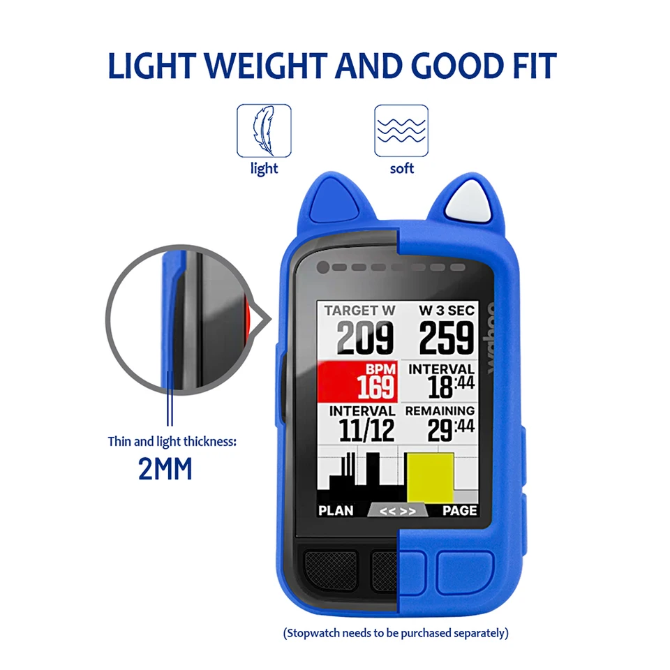 Custodia In Silicone Per Wahoo Elemnt Bolt V2, Con Pellicola Protettiva E Panno, Nera, Resistente E Anti-graffio - 3