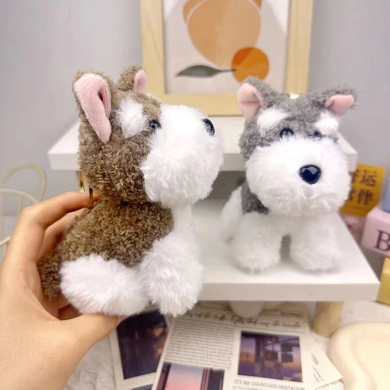 Simpatico portachiavi in peluche a forma di cane per donne e