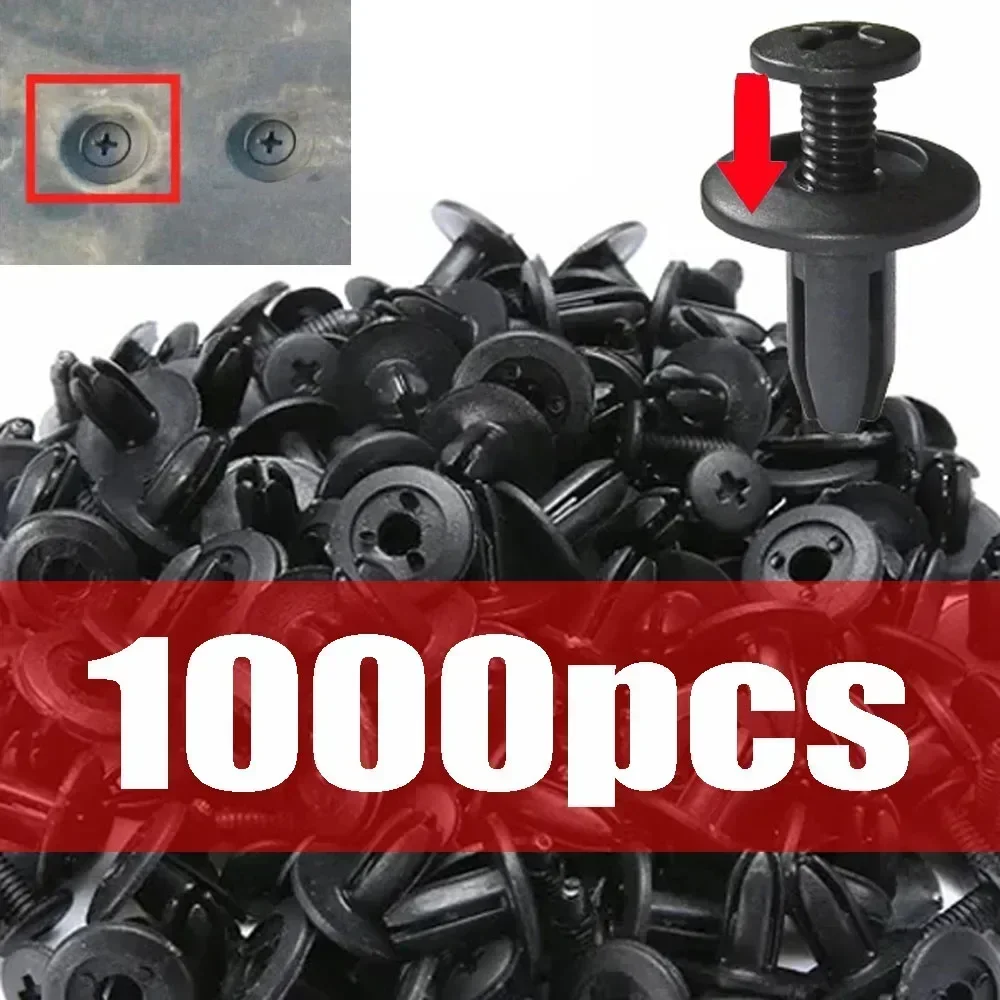 Black Plastic Car Rivet Clips 8mm Fasteners for Auto Interior