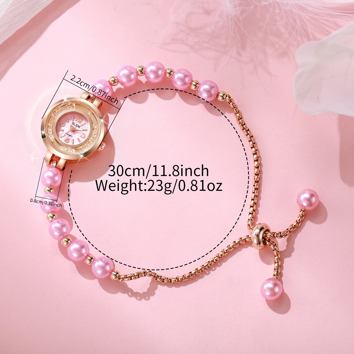 1pcs/set Women's Watch Romantic Watch Simple Fashion Small Dial Classic Trendy Quality Bracelet Watch (Box Not Included) 6
