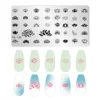 Lotus Flowers Nail Stamping Plate Stainless Steel Template Flower Pattern Rectangle Template Manicure Nail Art Stamp Image Plate 6
