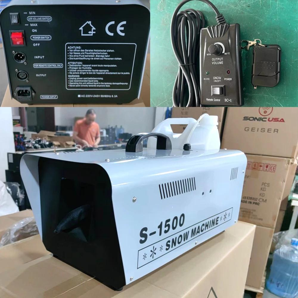 リモコン付きスノーマシン2024 W,結婚式,DJ,クラブ,劇場