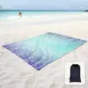 Sand Proof Beach Blanket Sand Proof Mat with Corner Pockets and Mesh Bag for Beach Party,Travel,Camping,Blue and Pink Mandala 1