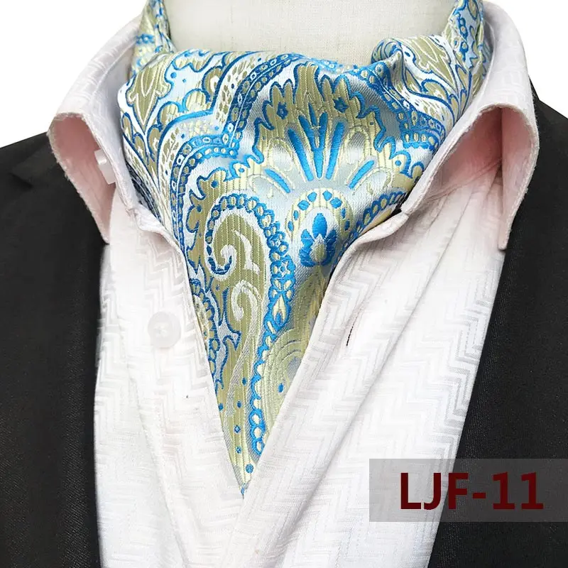 Herren Ascot Krawatte Paisley Blumen Krawatten für Männer Polyester Jacquard gewebte Krawatte für Hochzeit Business Party Zubehör – Detail 13