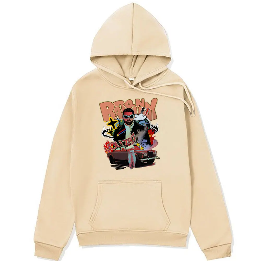 Rapper Bad Bunny Hip Hop Hoodie Male Nadie Sabe Lo Que Va Apasar Manana Graphic Sweatshirt Men's Women's Fleece Oversized Hoody