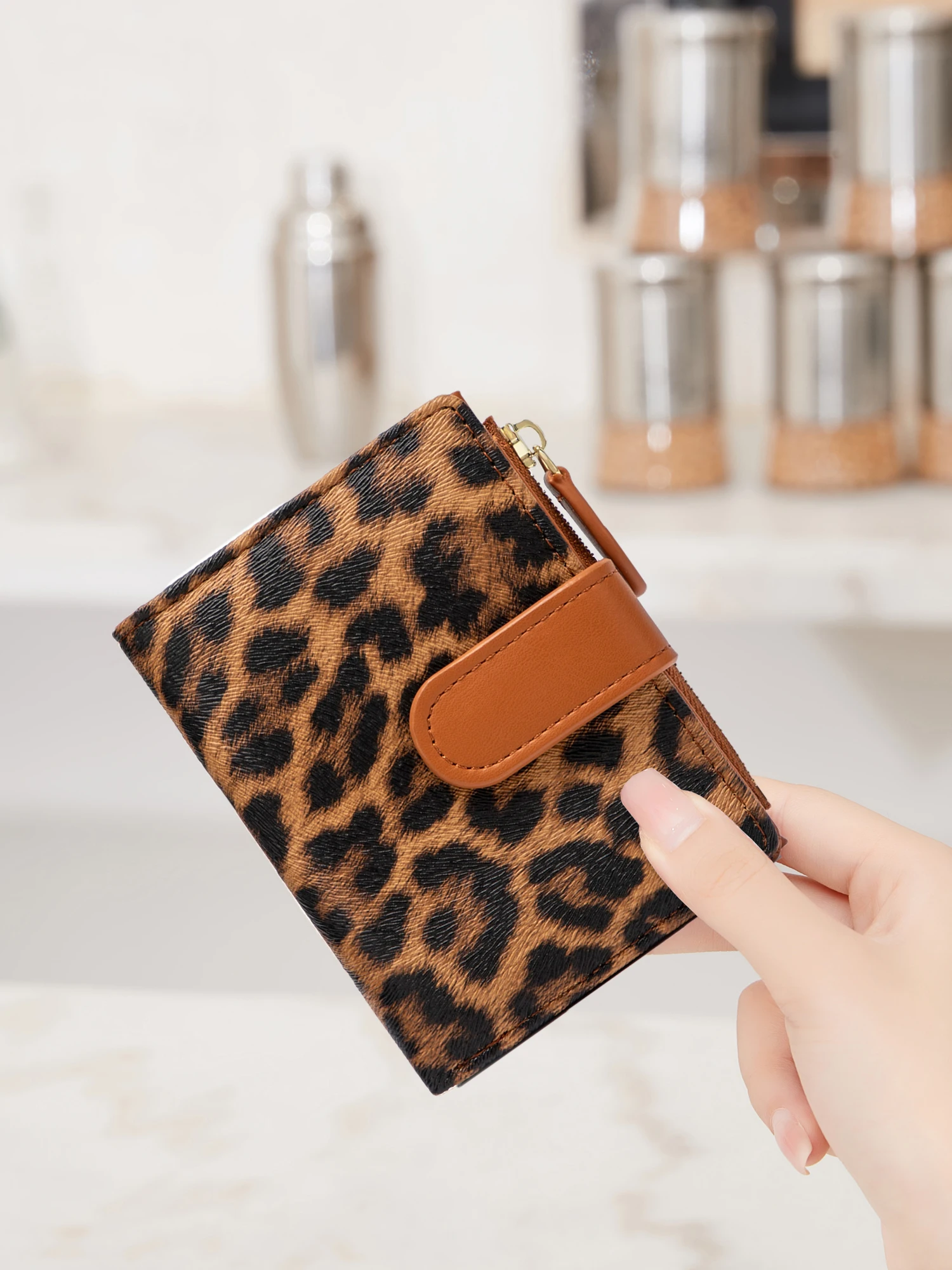 Piccolo Portafoglio Da Donna In Vera Pelle Con Portachiavi – Sottile, Triplo, Blocco RFID, Tasche Per Monete E Carte, Rosa - 4