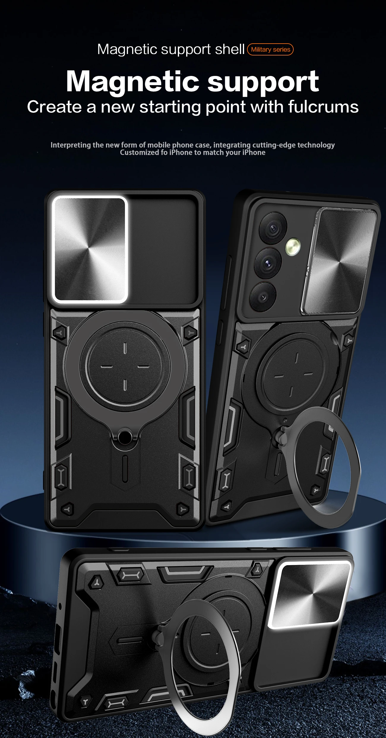 Shockproof Magnetic Ring Phone Case For Samsung Galaxy Series_voghion.com