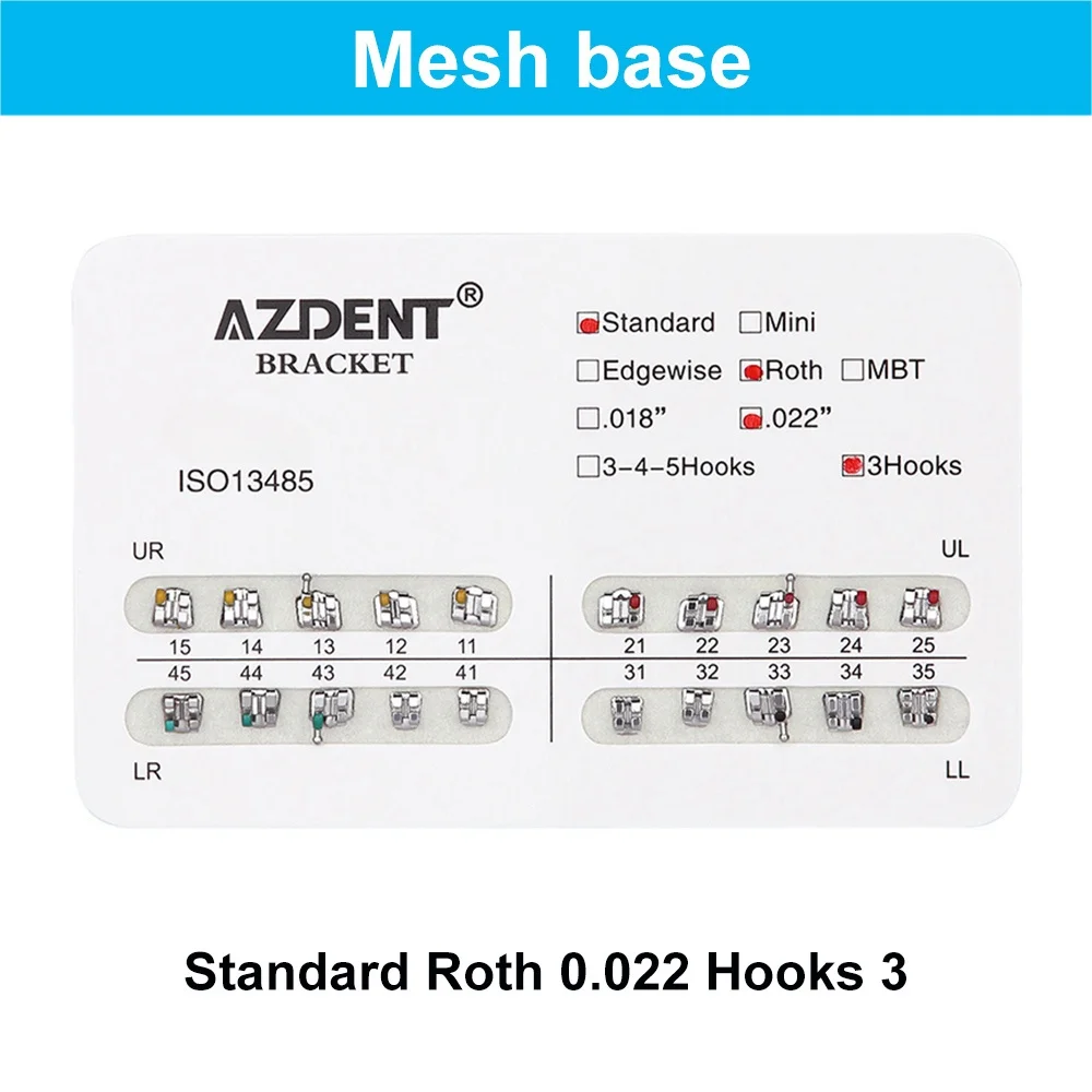 Dentifricio Az 10 Kit Staffe Ortodontiche Monoblocco Azdent Mini Slot Rosso .022 Con Ganci 3-4-5 - Per Ortodonzia Staffe Dentali Metalliche - Foto 5