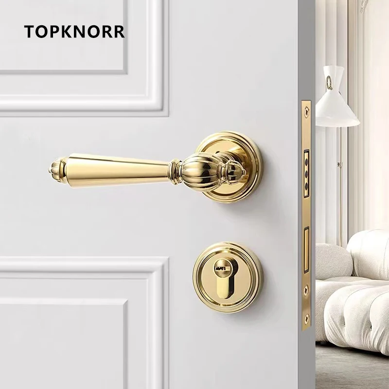 Interior-Bedroom-Door-Lock-Gold-Room-Home-Wooden-Door-Handle-Split-Body ...