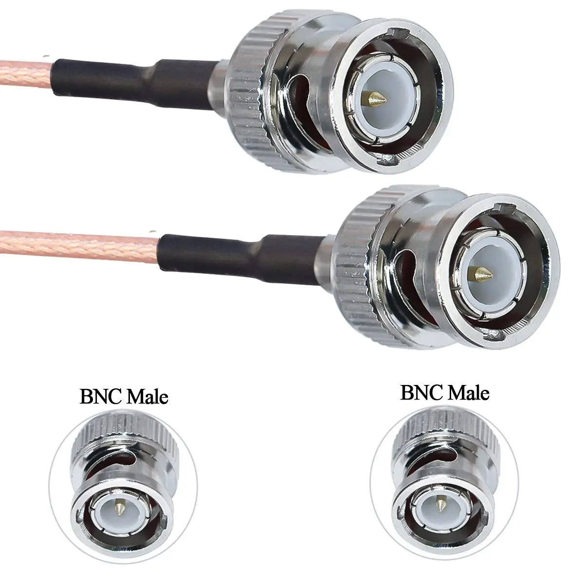 BNC kabel RG316 BNC pánský na BNC pánský koaxiální kabel pro CCTV HD SDI kabel 3.28ft (1M) 50ohm BNC prodloužení kabel 2ks