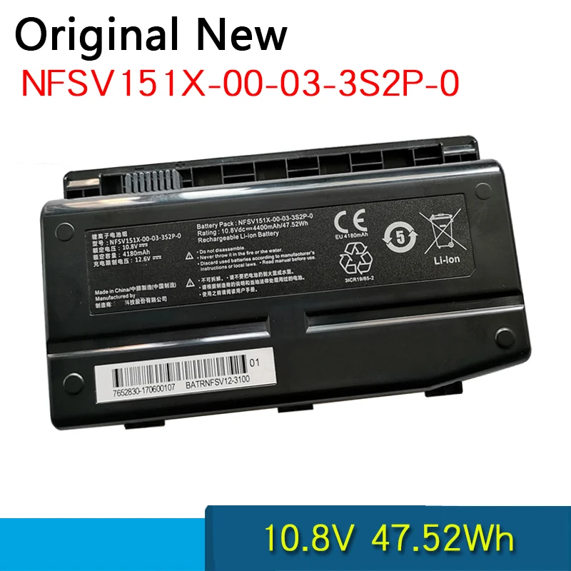 

Original Battery NFSV151X-00-03-3S2P-0 For MECHREVO MR X6-M2 X6Ti-M6 X6Ti-H For MACHENIKE F117－F F1 F2 F6 X6Ti-S 10.8V 47.52Wh