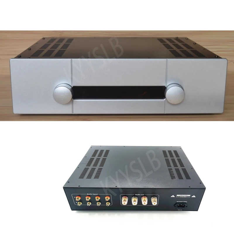

KYYSLB 430*115*389MM Aluminum Panel Amplifier Chassis Box House DIY Enclosure Home Audio Sound Amplificador Case Shell