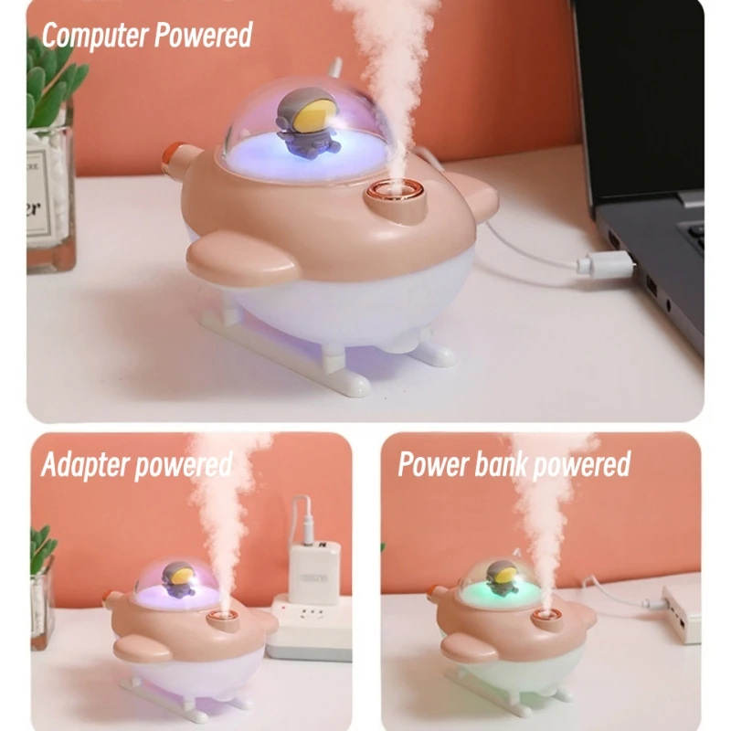 Mini Helicopter Spray Air Humidifier Purifier USB Ultrasonic Cool Water Aroma Diffuser with LED Light Home Office Mini Atomizer 5