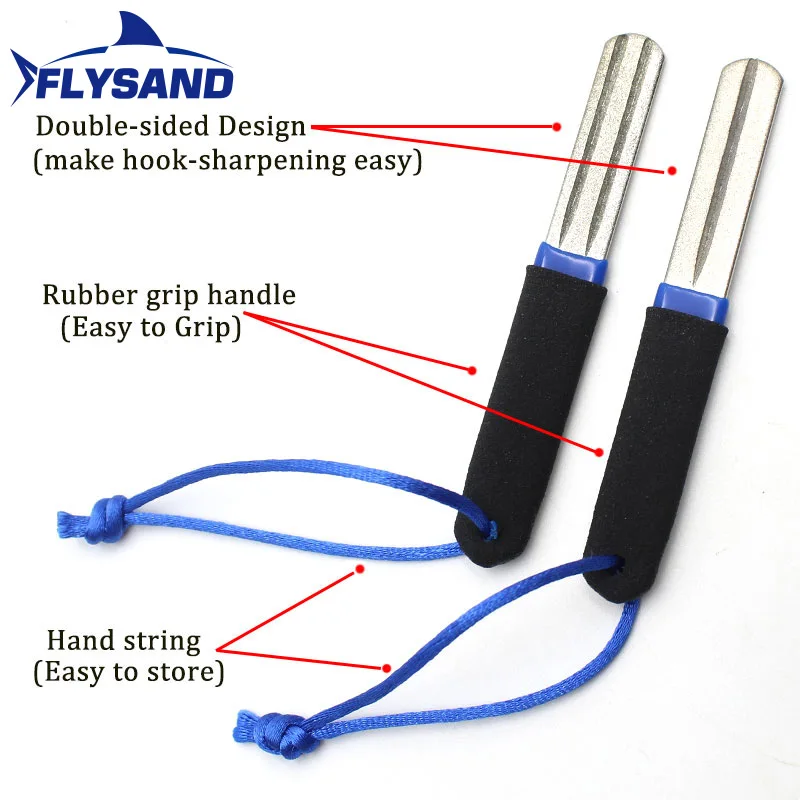 FLYSAND Portable Outdoor Double Groove Fishing Hook Sharpening Hone New Fishing Grinding Hook Sharpener Tool Accessories
