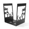 2Pcs Style Black Cat Footprints Book Ends Iron Bookends Gift for Book Loves Heavy Book Rack Home Desk Book Rack Office Supplies 3