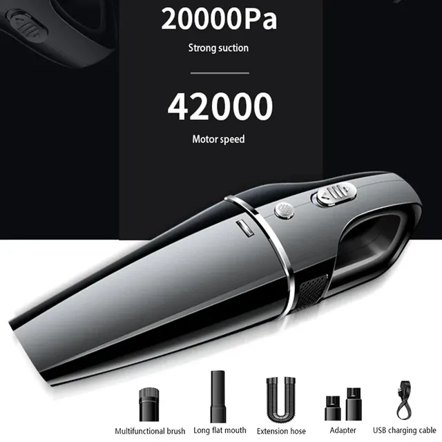 O Melhor Aspirador de Carro para Limpeza Profunda: 120W Car Wireless Vacuum Cleaner