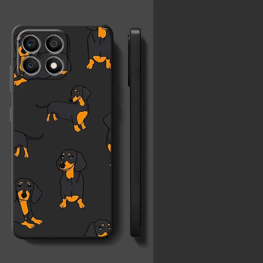 Chic Dachshunds Black Soft Phone Cover Case
