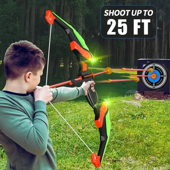 Bow and Arrow Toys with Light-up LED for Kid Age 3+, Archery and Target Set, Indoor & Outdoor Sports Games 2