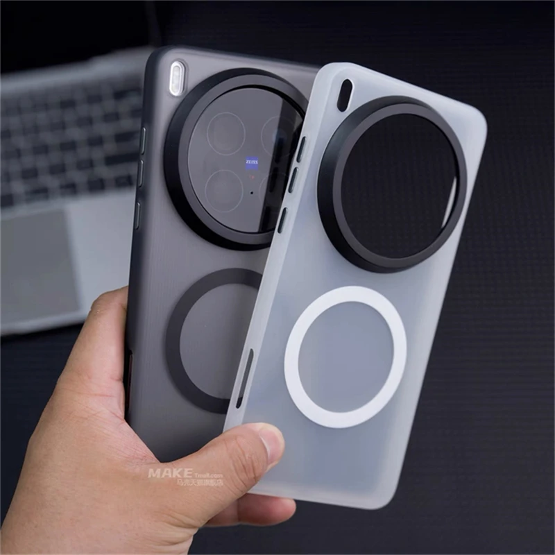 Magnetic Skin Feel Matte Transparent Back Cover with Built-in MagSafe