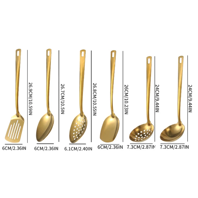 Stainless Steel Golden Spoon Set 6