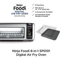 Ninja SP101 Digital Air Fry Countertop Oven with 8-in-1 Functionality,Flip Up & Away Capability for Storage Space,Air Fry Basket 2