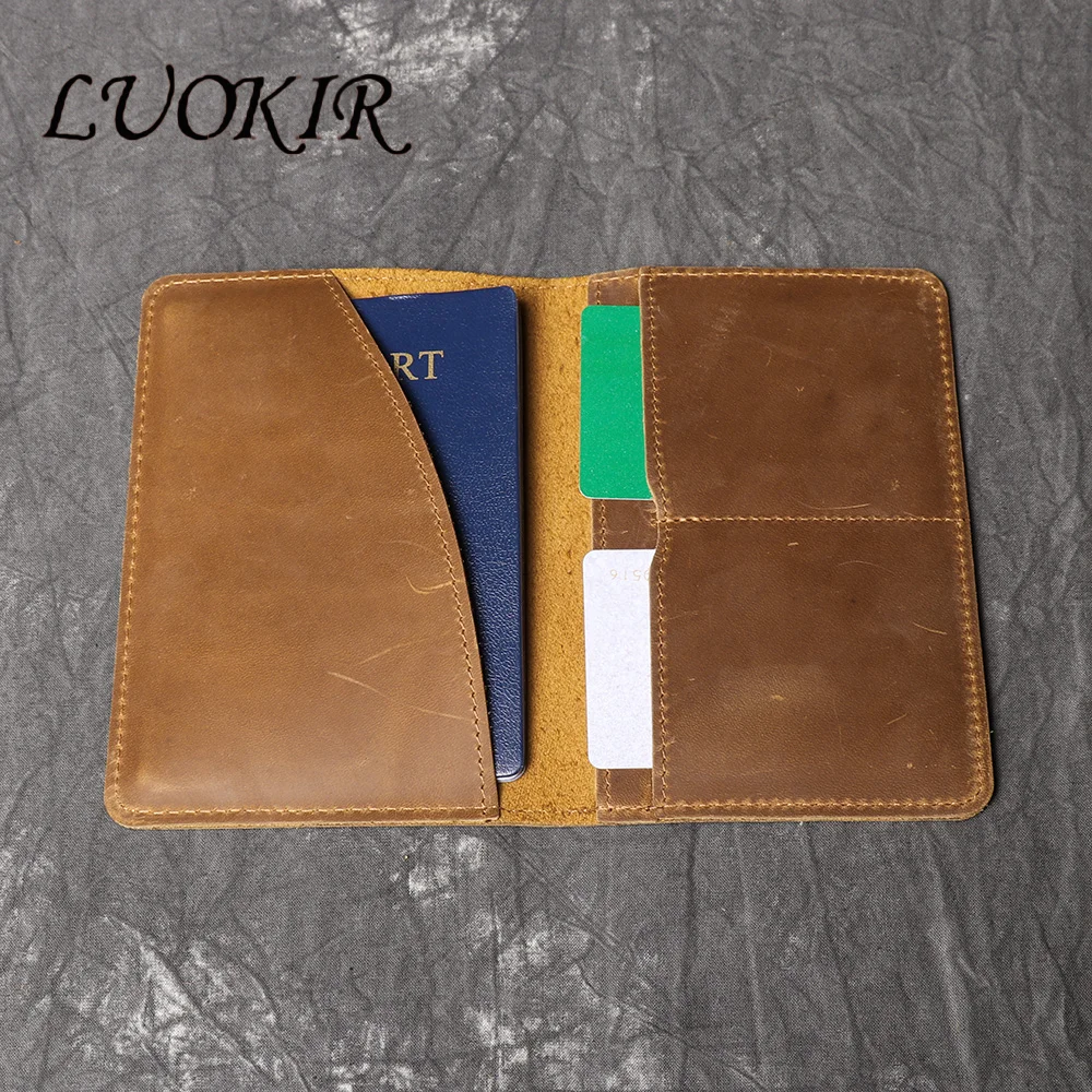 Luokir Echt leder Herren-und Damen pass taschen für Geschäfts reisen, Dokumenten taschen, Karten taschen, Flugticket-Aufbewahrung tasche