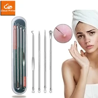 4PCS Acne Blackhead Comedone Black Spot Pimple Blemish Remover Skin Care Women Beauty Acne Treatment Pore Cleanser Needle Hook 1