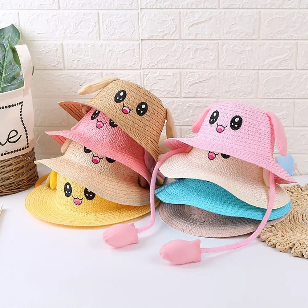 Outdoor Bucket Cap Moving Ears Fisherman's Hat Beach Hat Sun Hat Straw Hats