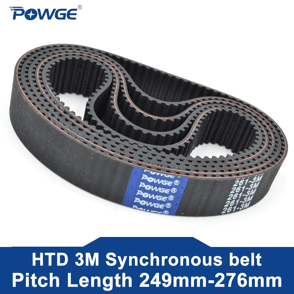 2Pcs HTD 3M Timing Belt Pitch 3mm Width 15mm Length 111~399mm Synchronous CNC 
