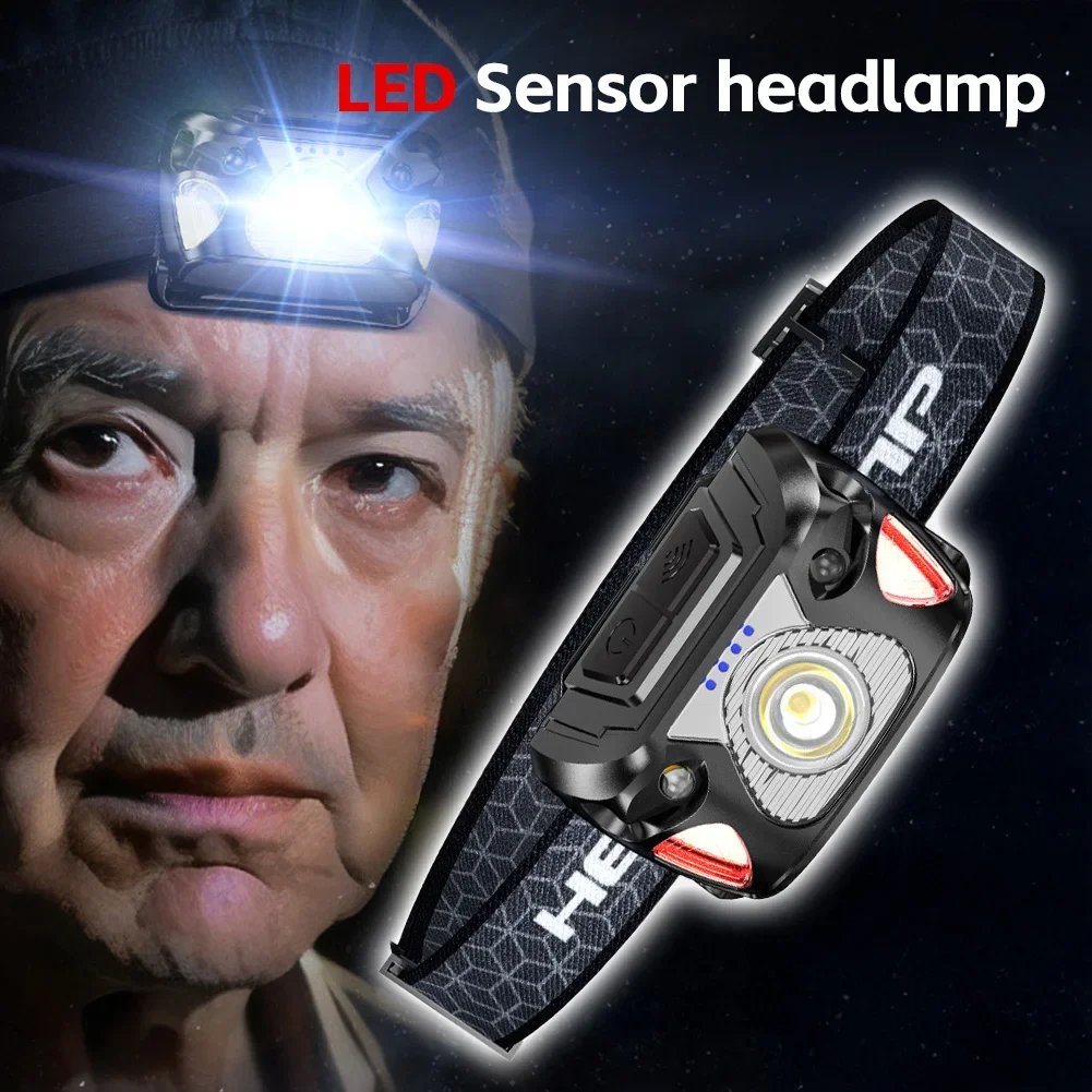 1Pc Rechargeable COB LED USB Headlamp Strong Magnetic Powerful Headlight Super Bright Waterproof Head Torch For Outdoor Fishing