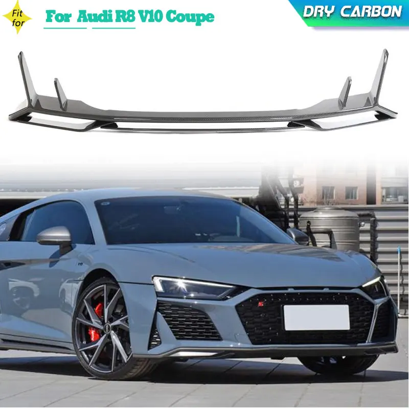 

Dry Carbon Car Front Bumper Lip Spoiler Splitter For Audi R8 V10 Coupe Convertible 2-Door 2022 2023 Front Lip Chin Apron