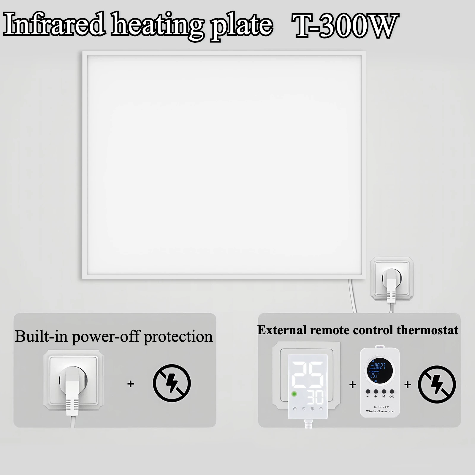 Far Infrared Heater Panel Infrared Heating Glass Waterproof Bathroom Electric Heating Radiator Intelligent temperature control