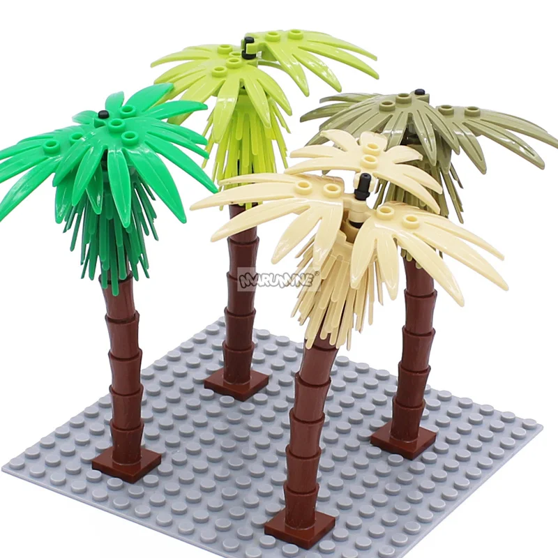 MARUMINE Anlage Baustein Ziegel Kokos Baum Anzug DIY MOC Garten Bonsai Wald Klassische Modell kinder Spielzeug Halloween Geschenk