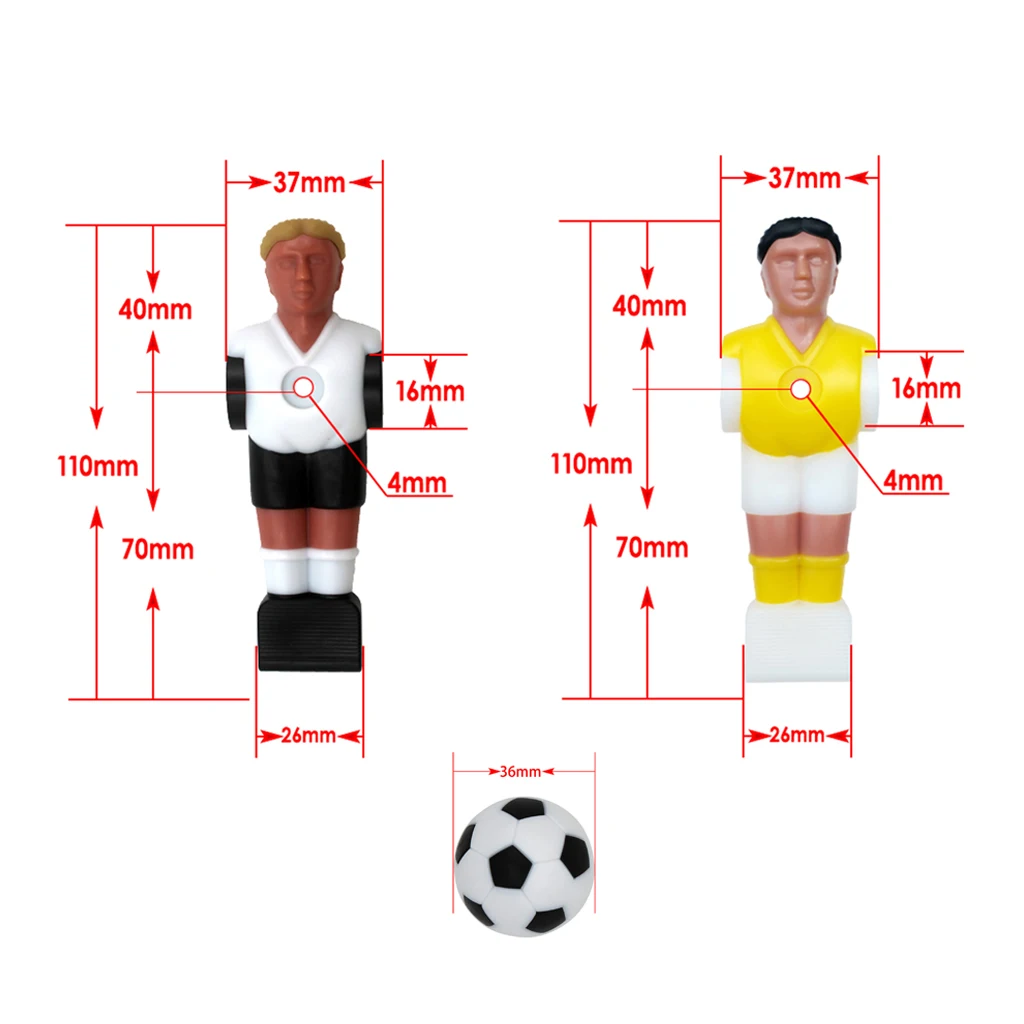 22x Foosball Men Soccer Table Football Players w/ Ball Game Acces Mini Resin Foosball Men Replacement Table Top for Adults Child table football game tabletop soccer game