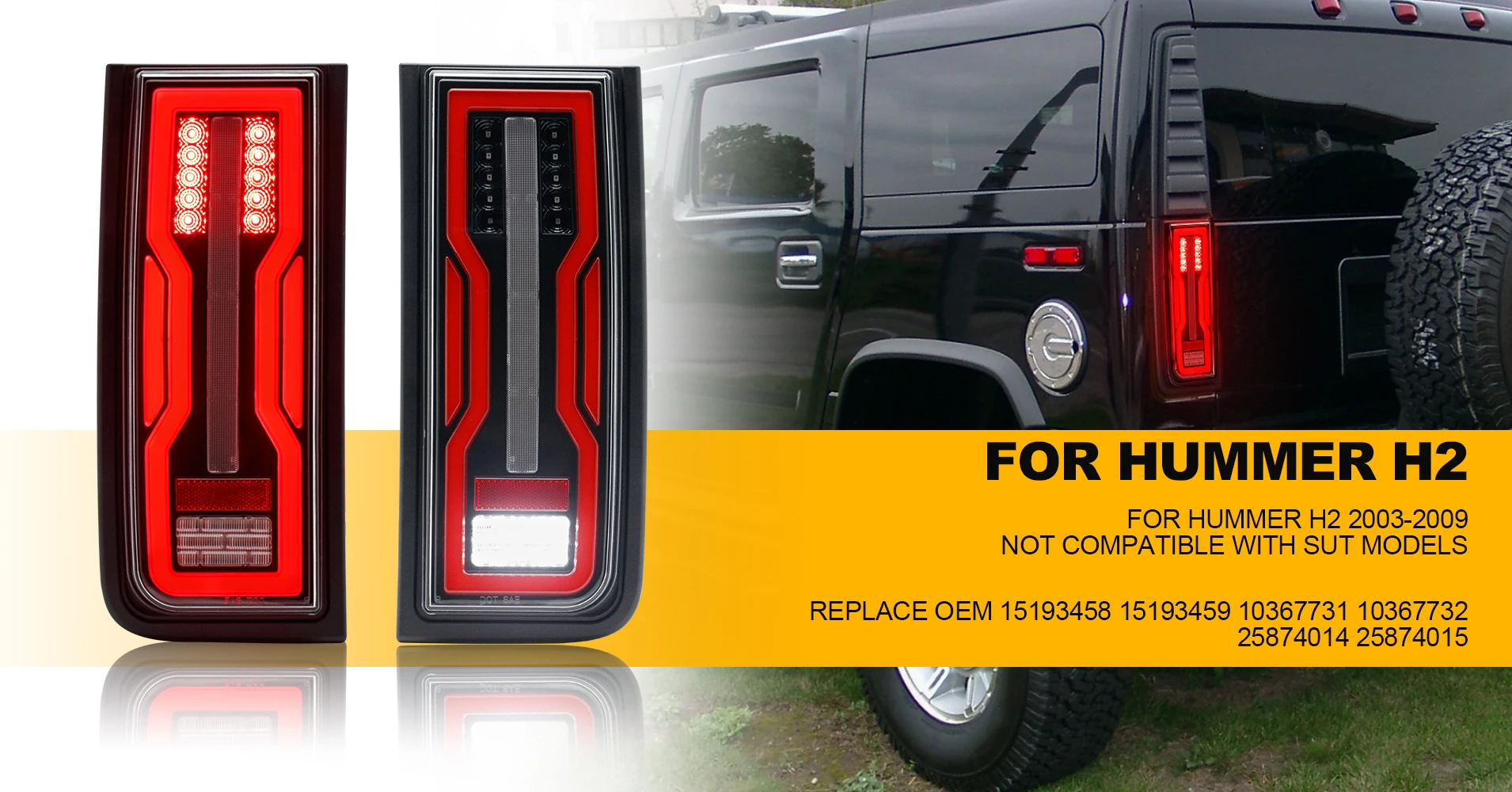 11+ Hummer H2 Tail Lights