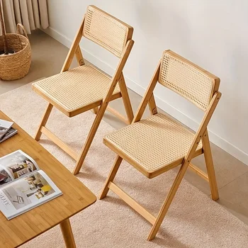 Modern bamboo folding chair, suitable for living room, dining room or office use, folding furniture, minimalist design