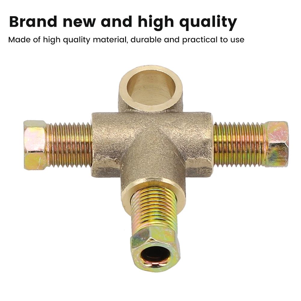 1set Motorcycle Brake Pipe Unions 10mm Male Long Nuts 3/16" Brake Pipe 3 Way T Piece Tee 3 Male Nuts Long Union Accessorie