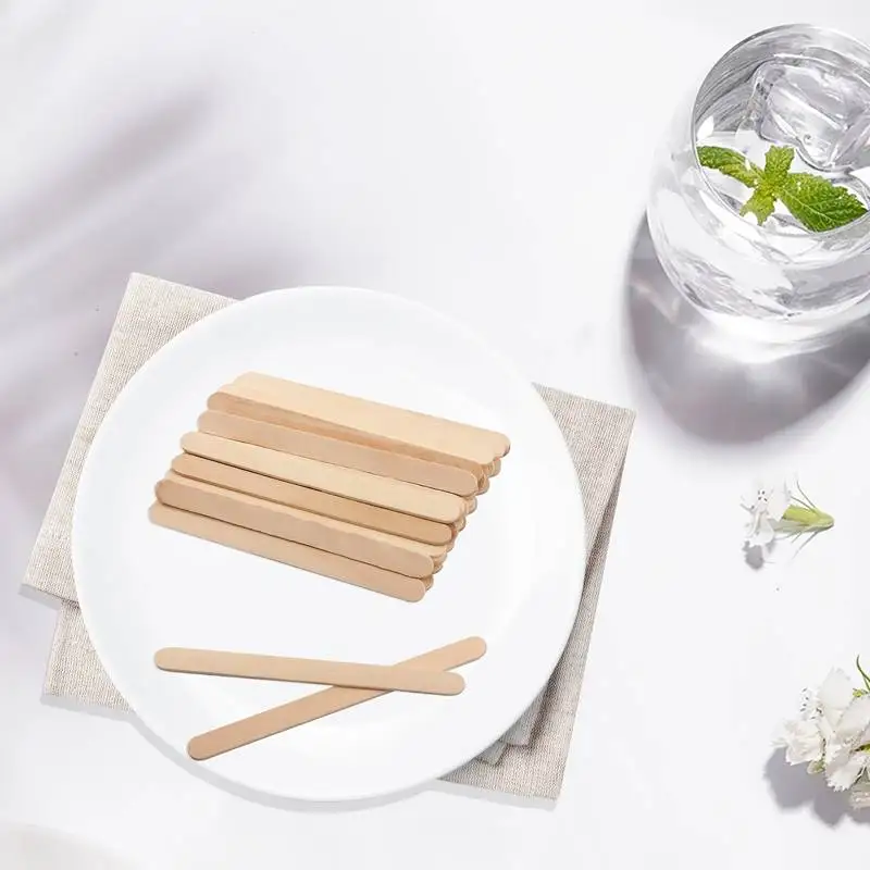 500PCS Woman Wooden Hair Removal Stick Disposable Depilation Spatula Wax Sticks Wood Face Eyebrows Waxing Spatula Beauty Tool 6