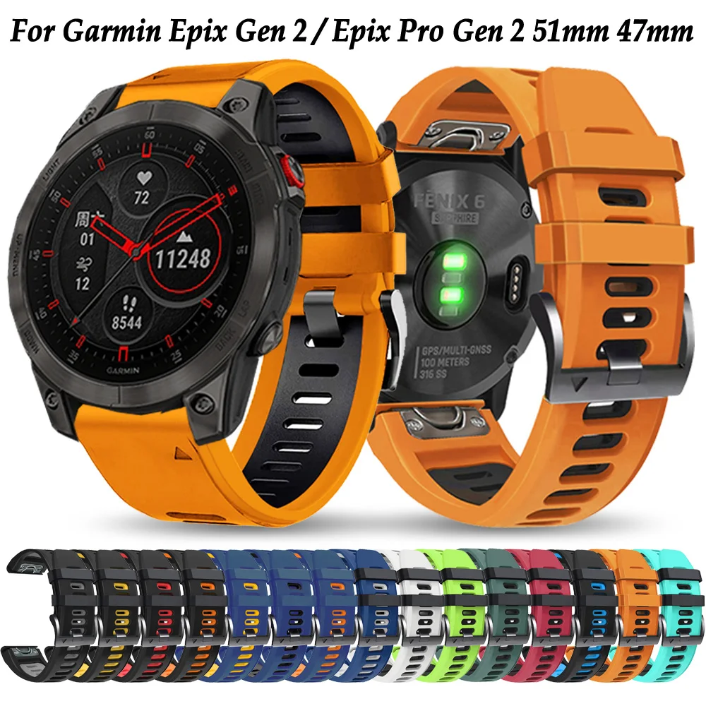 26 22Mm Smart Watch Cinturino In Silicone Per Garmin Epix Gen 2 Fenix 7 7X 6X 6 Pro 5 5X Plus Epix Pro Gen 2 Cinturini Per Bracciale Quickfit