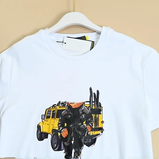 Casual Cotton round Ne ort Sve Men's T-irt Summer New Sle Faion Urban Loose Fit Cartoon Print Versatile Casual Tee