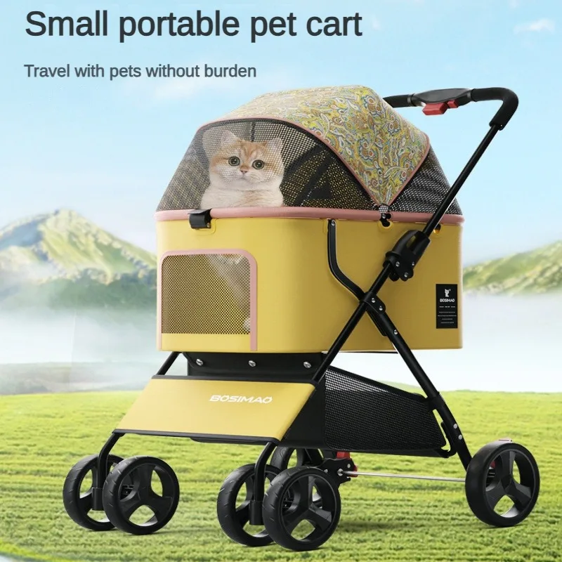 Portable Pet Stroller for Small and Medium-size Dogs Lightweight and Foldable with Large Space for Walking Dogs Outdoor Handcart