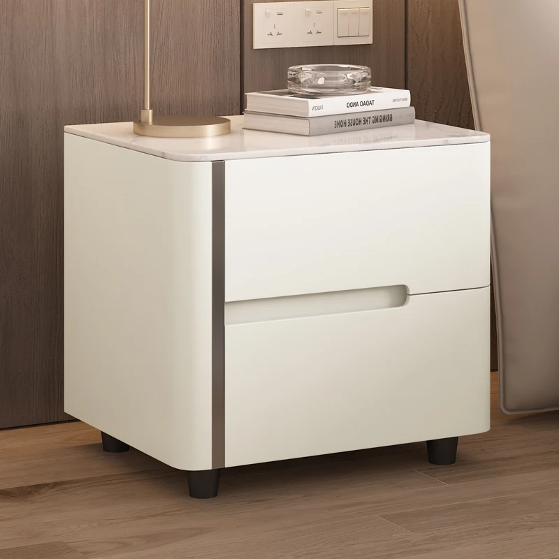 

Hidden Storage White Night Table Luxury Simple Modern Space Saving Nightstand Nordic Trendy Mesitas De Noche Bedroom Furniture