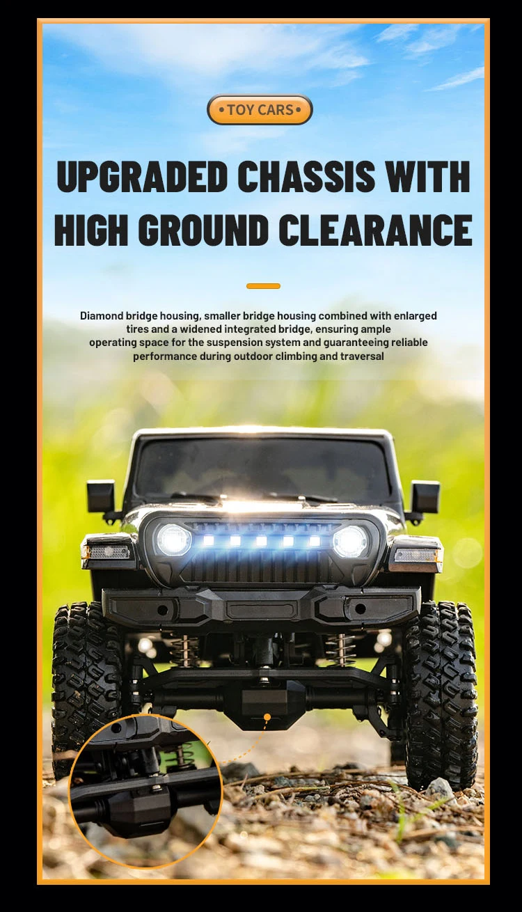 JJRC 1:18 nueva simulación Wrangler vehículo de escalada suspensión hidráulica multi terreno velocidad ajustable 4WD veh