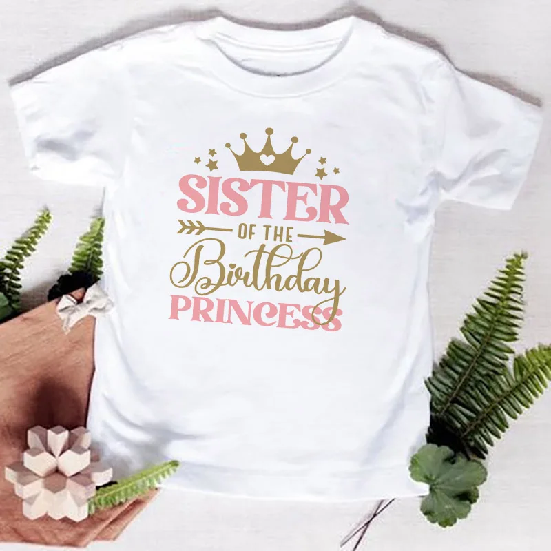 Birthday Princess Family Matching Clothes Mother Father Kid T Shirt Tops Baby Bodysuit Girl Birthday Party Look Outfits T-shirts 5