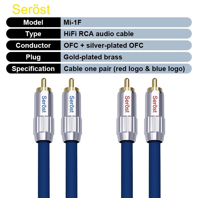 Serost HIFI 99,9999% OFC/OCC Versilbertes Kabel RCA-Signal-Audiokabel für CD Heimkino DSP DAC Verstärker Auto-Audio Kopfhörer – Detail 7