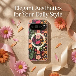 Magnetic Phone Case with Floral Pattern and Anti - Scratch Soft Edge Cover - Google Pixel 10a (C1)