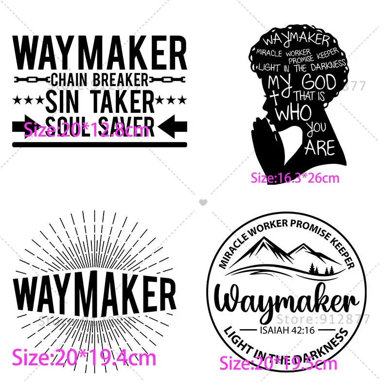 Dtf Press Transfers Way Maker Miracle Worker Promise Keeper Chain Breaker Sin Talker Just Heat Press It T-Shirt Heat Transfer