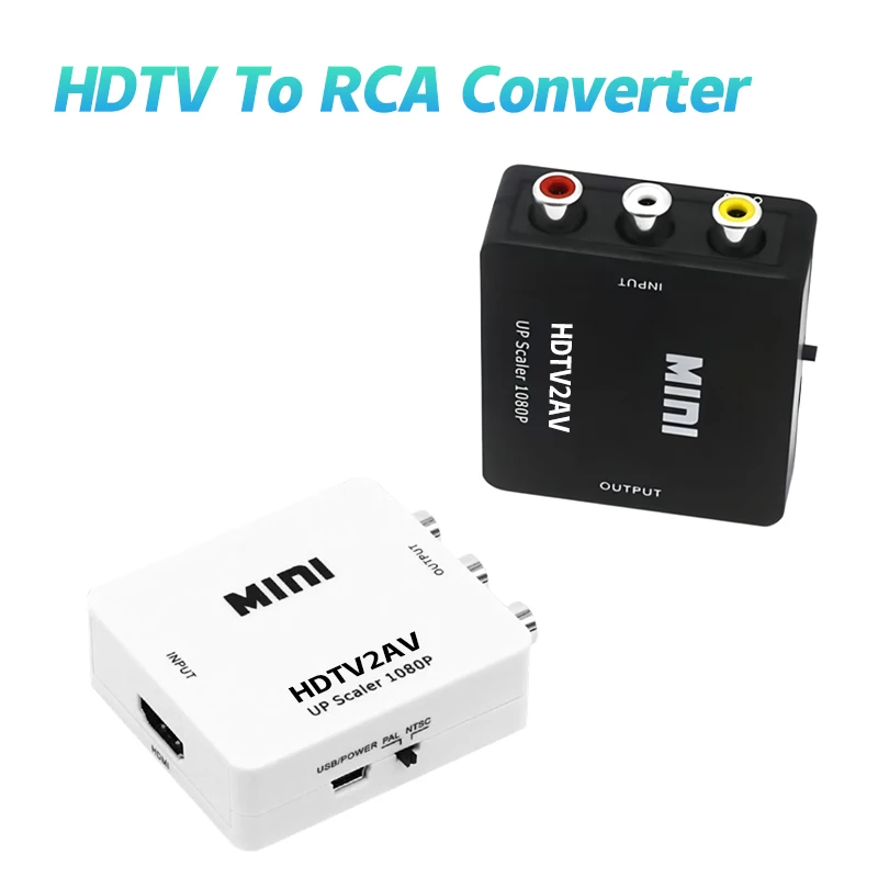 HDTV Adapter HDTV To AV RCA Converter MINI Box RCA AV CVSB LR Video Composite Scaler Converter For PC Projector hdtv adapter cable hdmi adapter