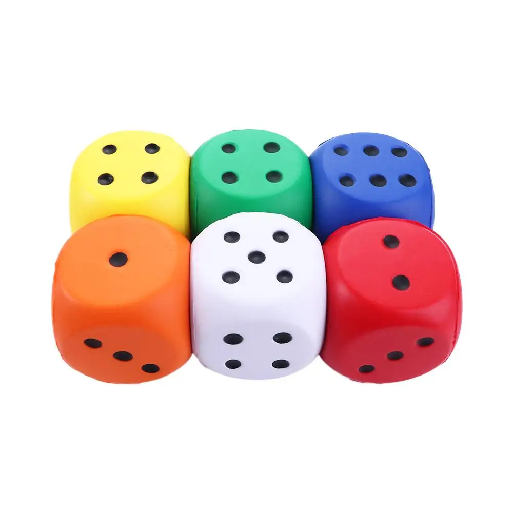 for Children Gag Toy Squeeze Solid Color Finger Training Length 6cm Soft Sponge Dice Pressure Relief Point Dice Anti Stress